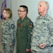 US Air Force BG Christopher Knapp gives Col. Jim Duong and CMSgt Kris Rode the 2015 ANG Medical Service Annual Award for Outstanding Achievement in Innovation.  (U.S. Air National Guard photo by Staff Sgt. Matthew T. Doyle/Released)