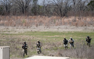 Texas airmen and soldiers train together in a simulated deployed environment