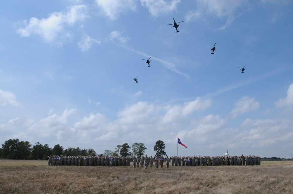 Last flight of the Apache Helicopter in the US Army Reserve