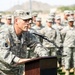 Colonel speaks to Army Reserve troops at mobilization ceremony