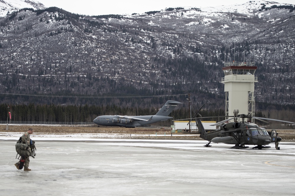 C-17 lands at Bryant Army Air Field