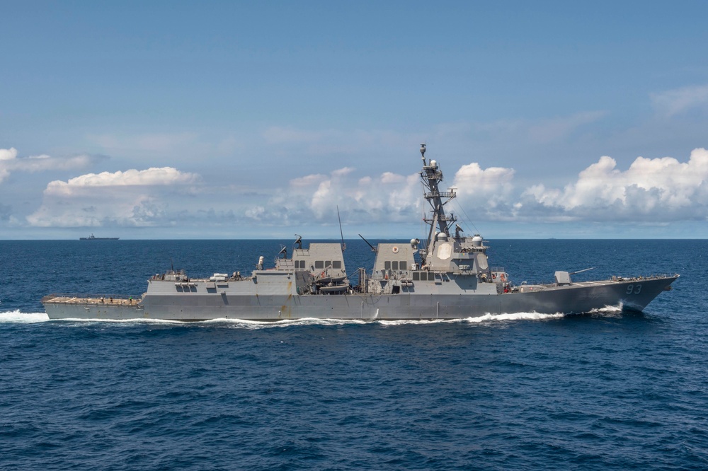 USS Chung Hoon sails near John C. Stennis Strike Group