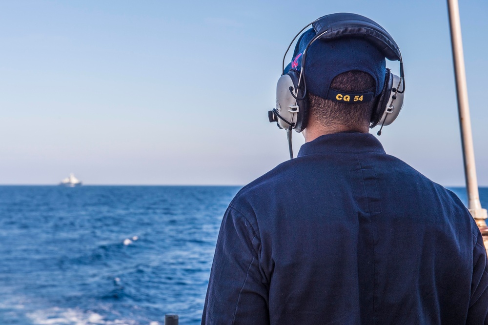USS Antietam conducts replenishment at sea