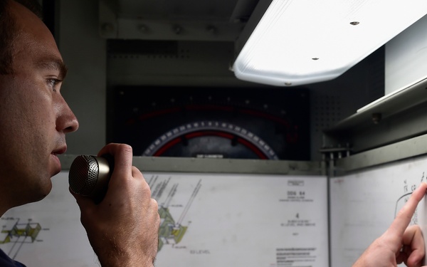 Simulated mass casualty drill aboard USS Carney