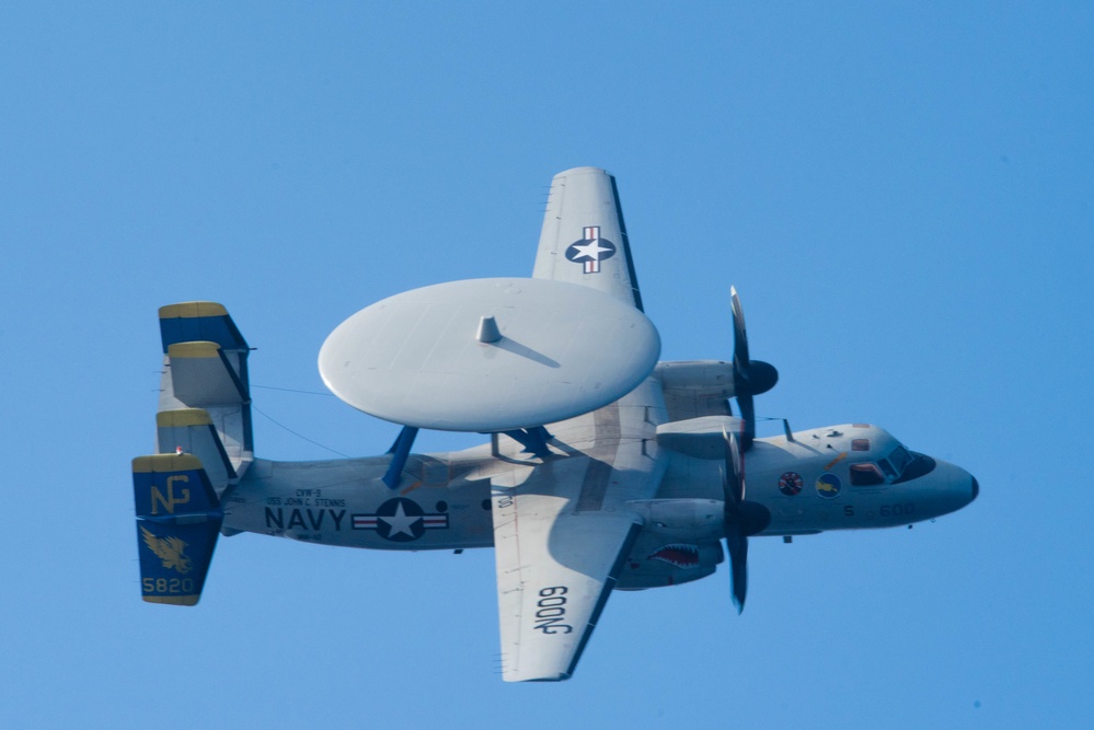Air power demonstration over USS John C. Stennis
