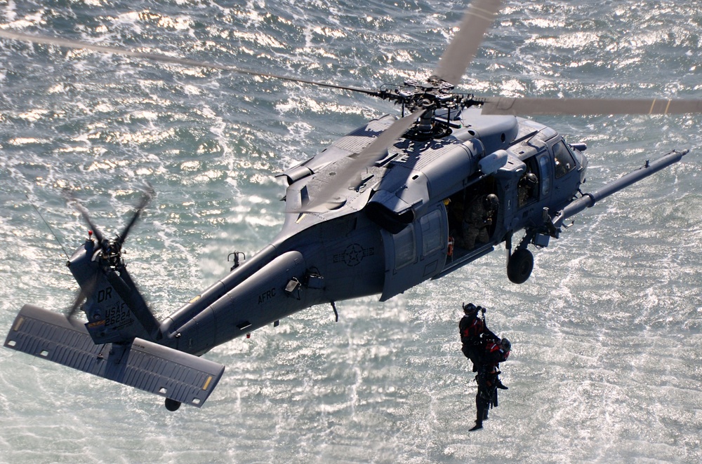 Rescue training over the Pacific