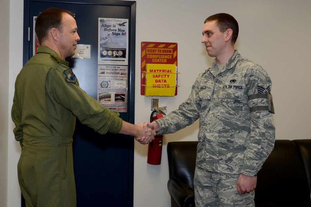 Canadian Forces Brig. Gen. Alain Pelletier, CON-R deputy, visits the South Carolina Air National Guard