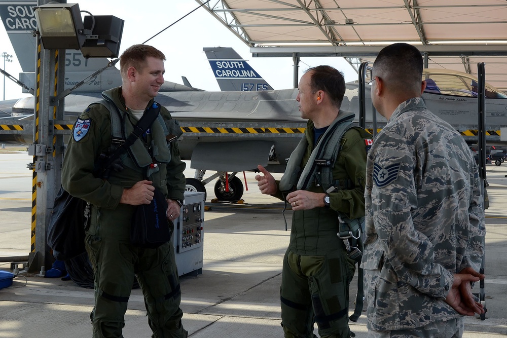 Canadian Forces Brig. Gen. Alain Pelletier, CON-R deputy, visits the South Carolina Air National Guard
