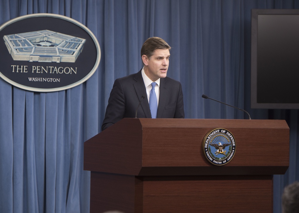 Peter Cook addresses reporters at the Pentagon Peter Cook addresses reporters at the Pentagon