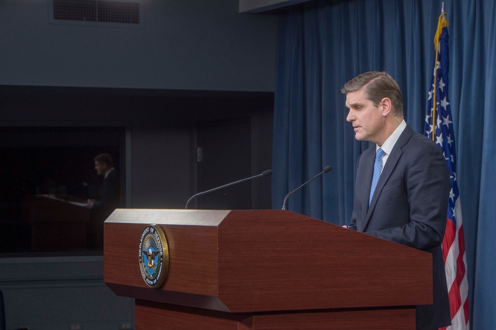 Peter Cook addresses reporters at the Pentagon Peter Cook addresses reporters at the Pentagon
