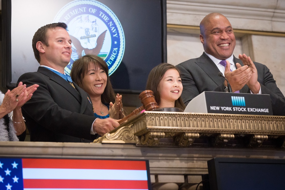 Medal of Honor recipient at New York Stock Exchange