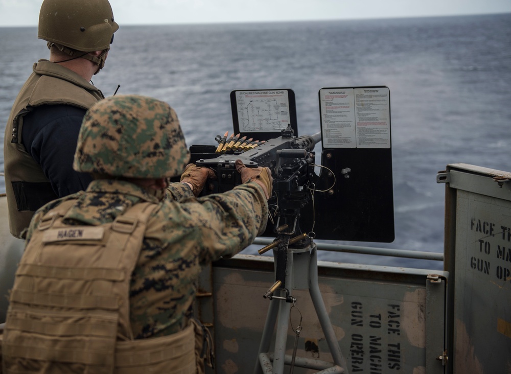 USS Harpers Ferry weapons training