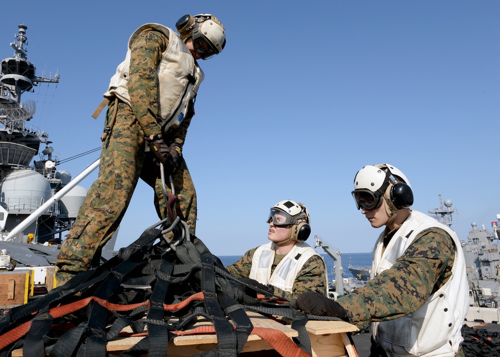 Vertical replenishment at sea