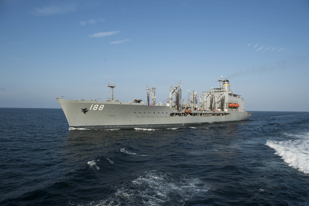USS Gravely replenishment at sea