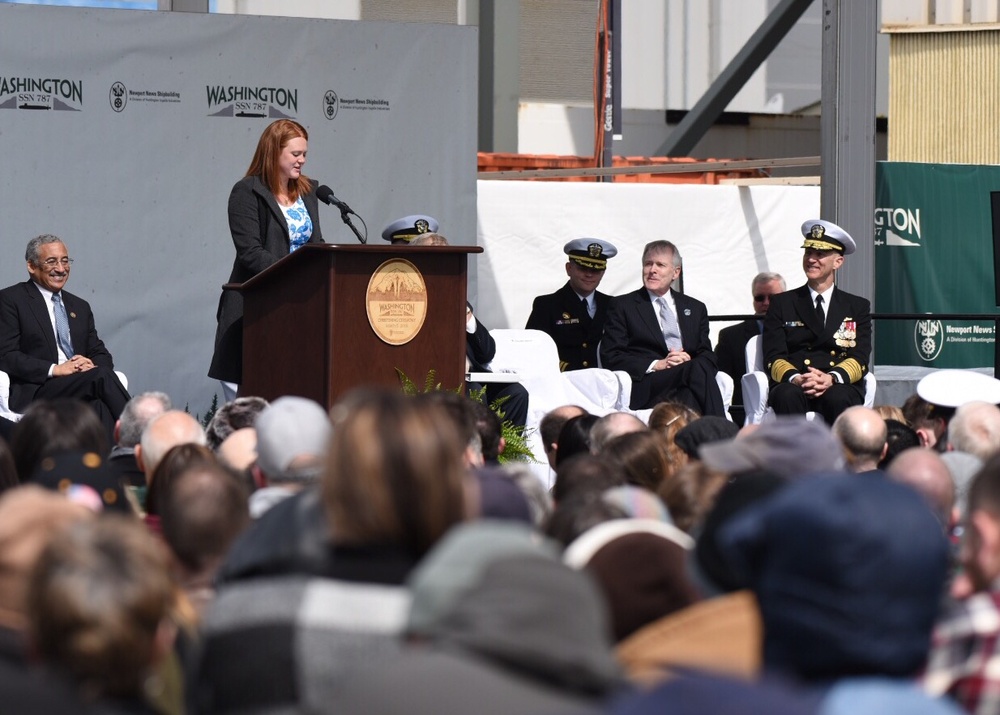 USS Washington christening ceremony