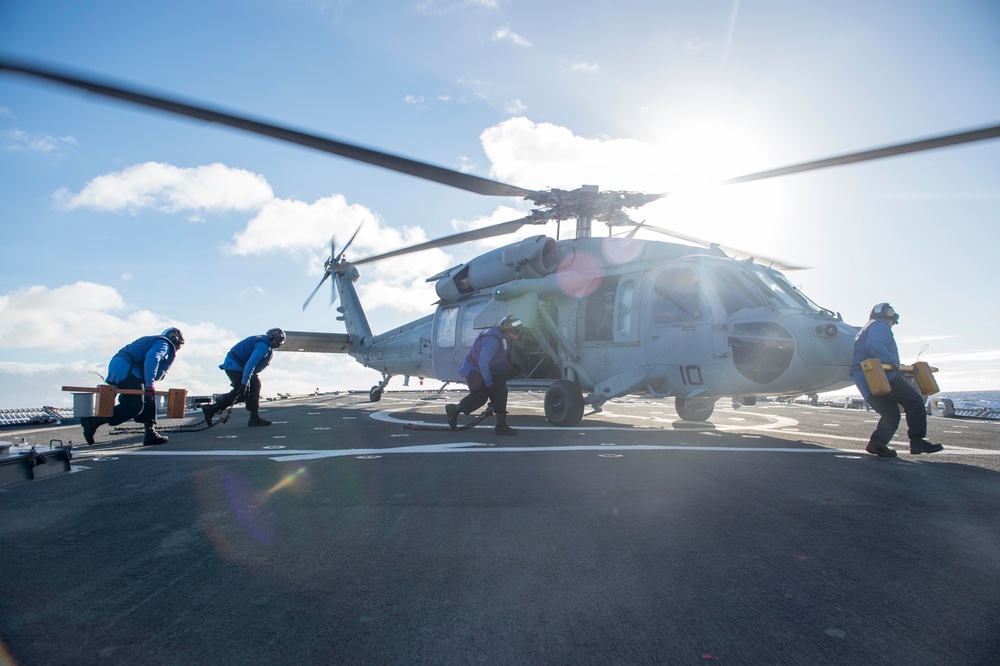 USS Benfold flight operations