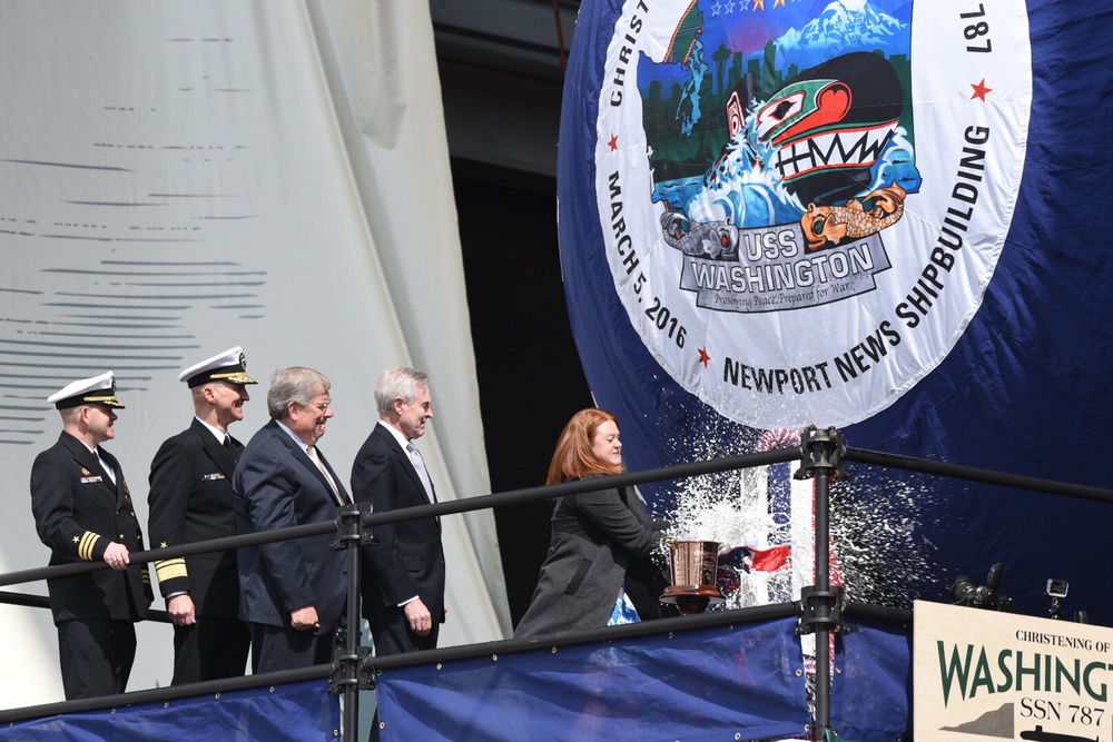 USS Washington christening