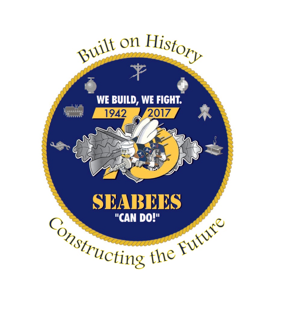75th anniversary Seabees logo