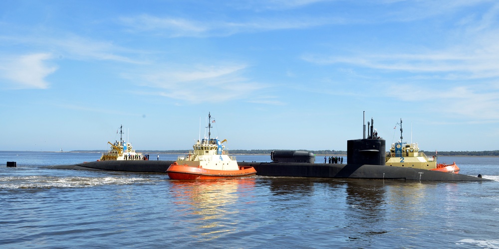 USS Georgia departs Kings Bay