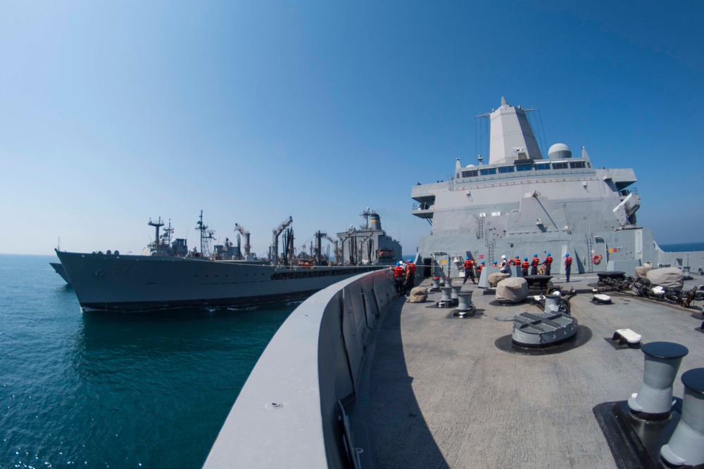 USS Arlington replenishment at sea