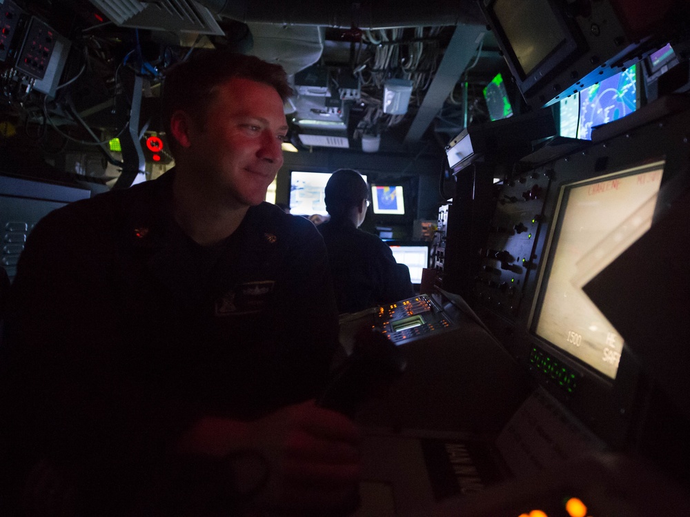 Combat information center aboard USS New Orleans