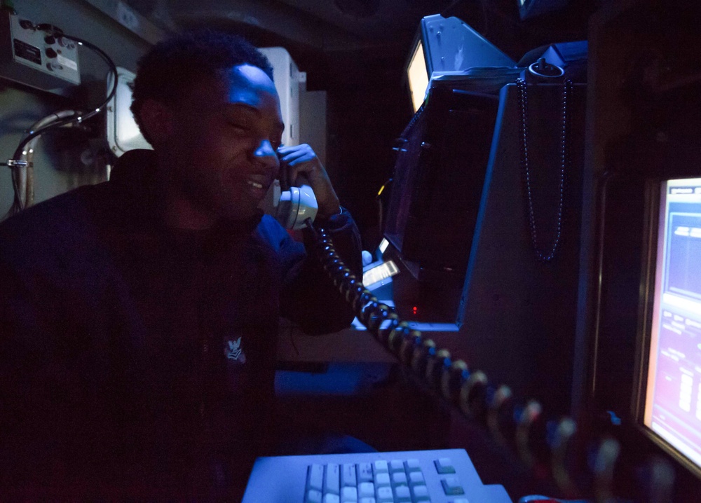 Combat information center aboard USS New Orleans