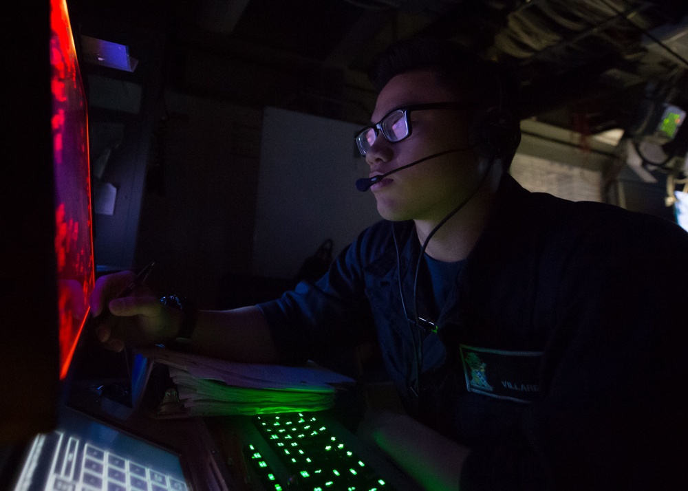 Combat information center aboard USS New Orleans