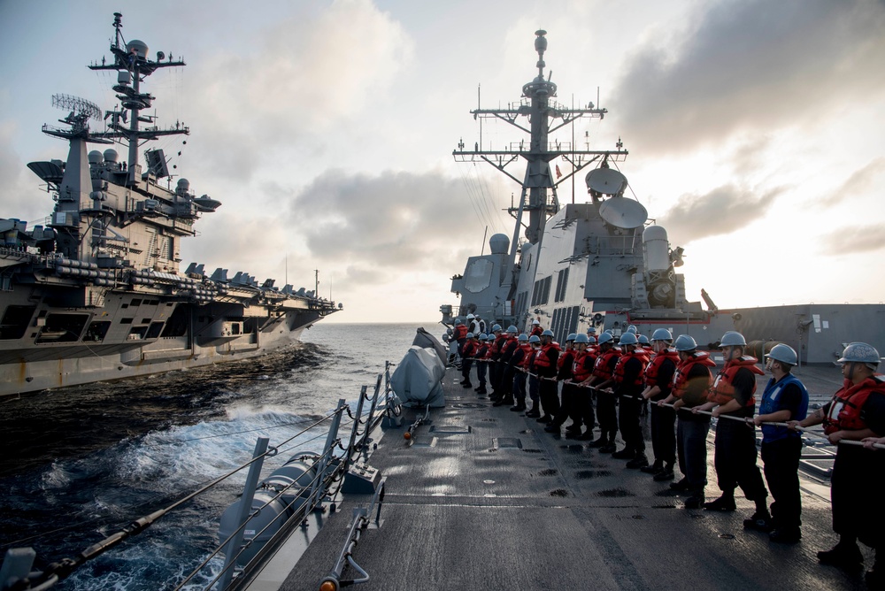 Replenishment at sea with USS John C. Stennis