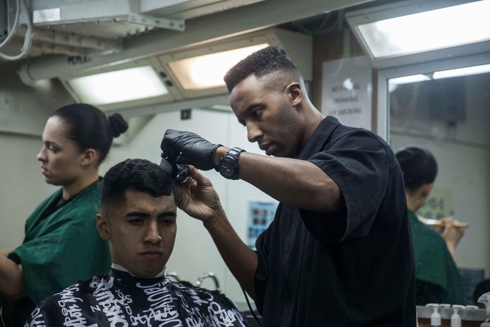 Life on the ship: Barber Shop