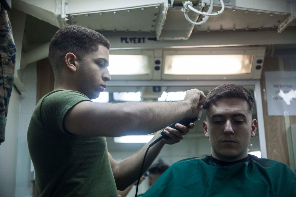 Life on the ship: Barber Shop