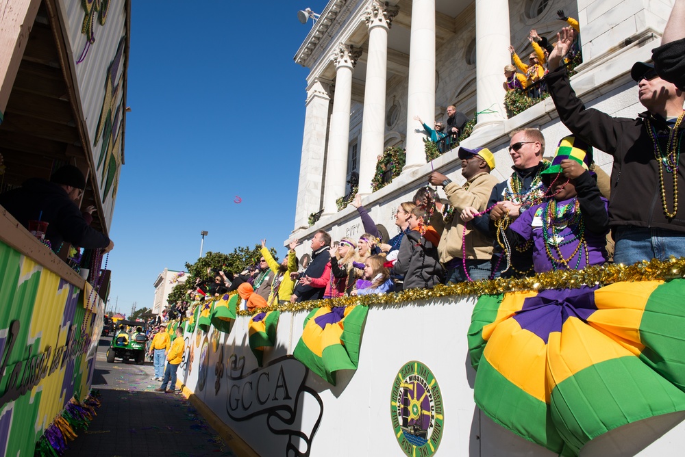 Keesler leadership attends local Mardi Gras parade