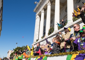 Keesler leadership attends local Mardi Gras parade