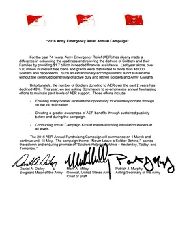 From the commander:  Army Emergency Relief critical to Soldiers in times of need