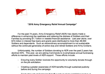 From the commander:  Army Emergency Relief critical to Soldiers in times of need