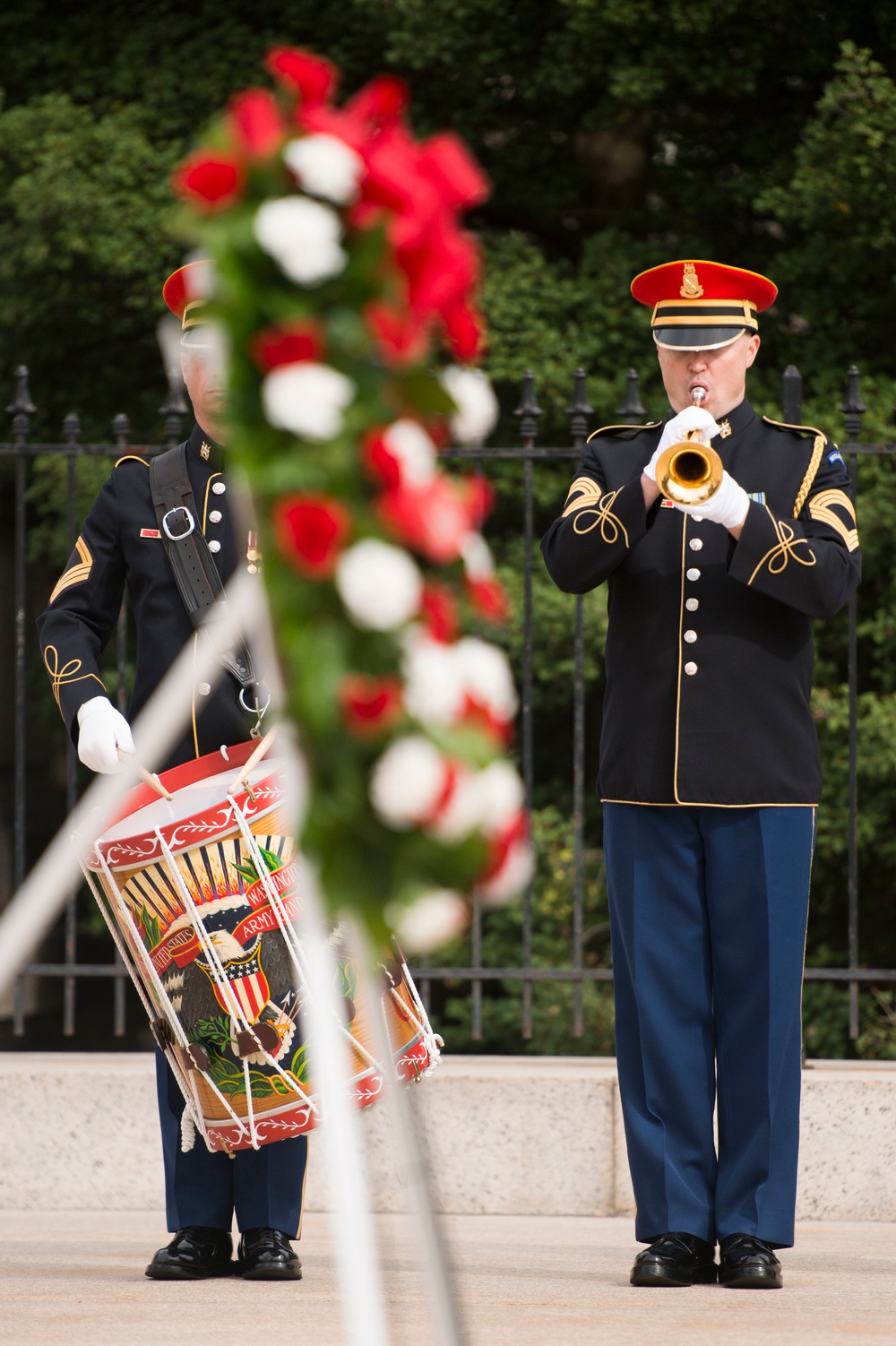 Prime Minister of Canada lays a wreath at the Tomb of the Unknown Soldier in Arlington National Cemetery