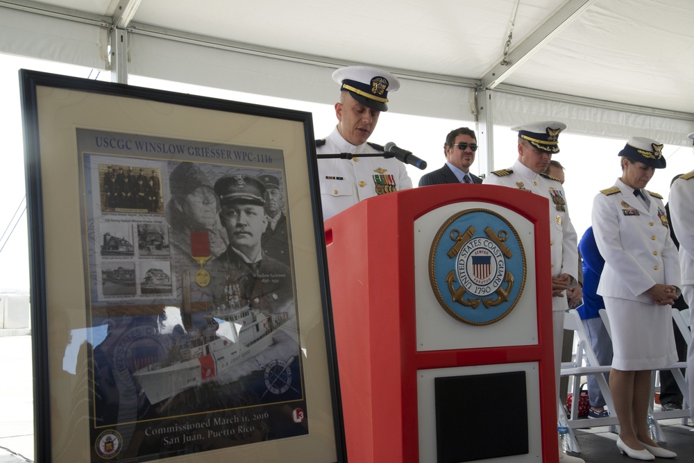 Coast Guard commissions US Coast Guard Cutter Winslow Griesser in San Juan, Puerto Rico