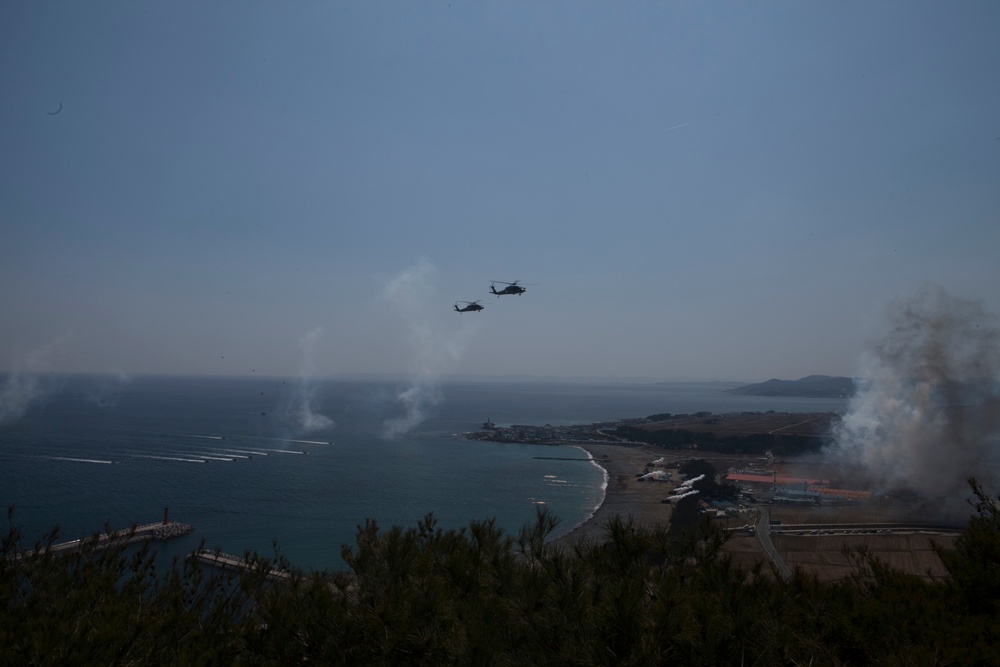 Combined Force Leaders Observe Amphibious Landing