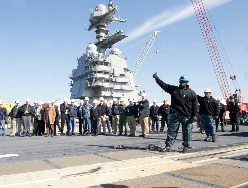 Secretary of US Department of Energy Visits CVN 78