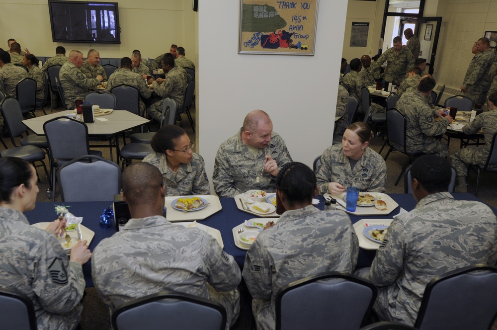 Command chief master sergeant of the Air National Guard visits the North Carolina Air National Guard Base