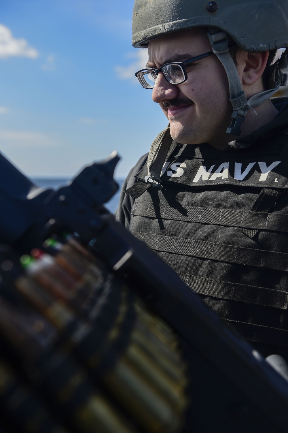 USS Carney sailor stands security watch