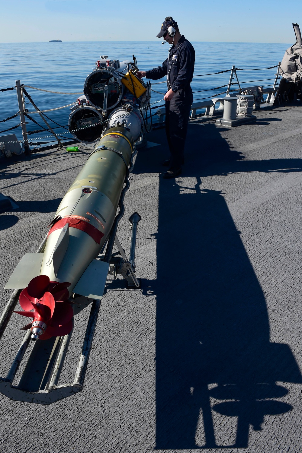 Routine maintenance aboard USS Carney