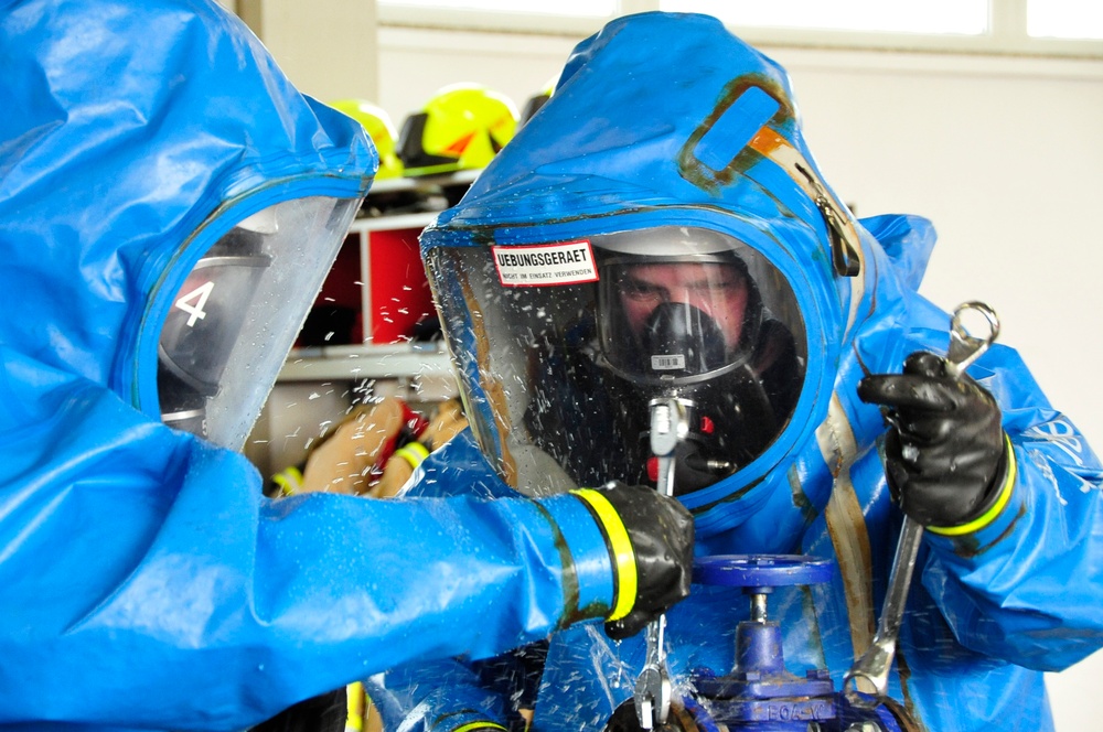 Ansbach Fire Department annual chemical suit training