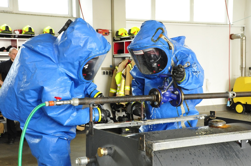 Ansbach Fire Department annual chemical suit training