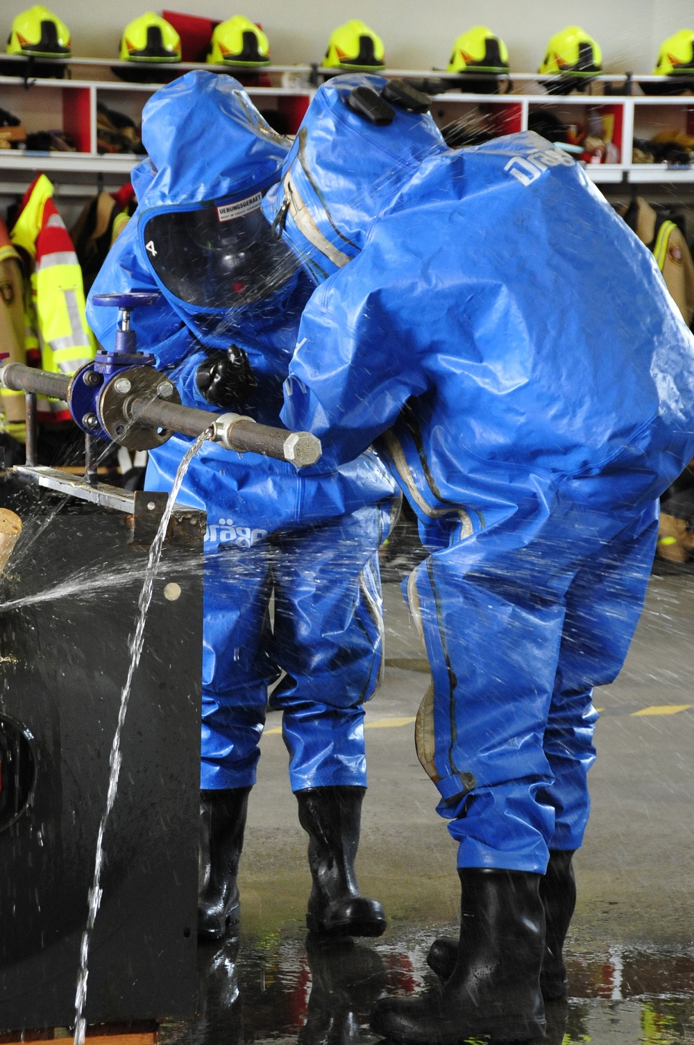 Ansbach Fire Department annual chemical suit training