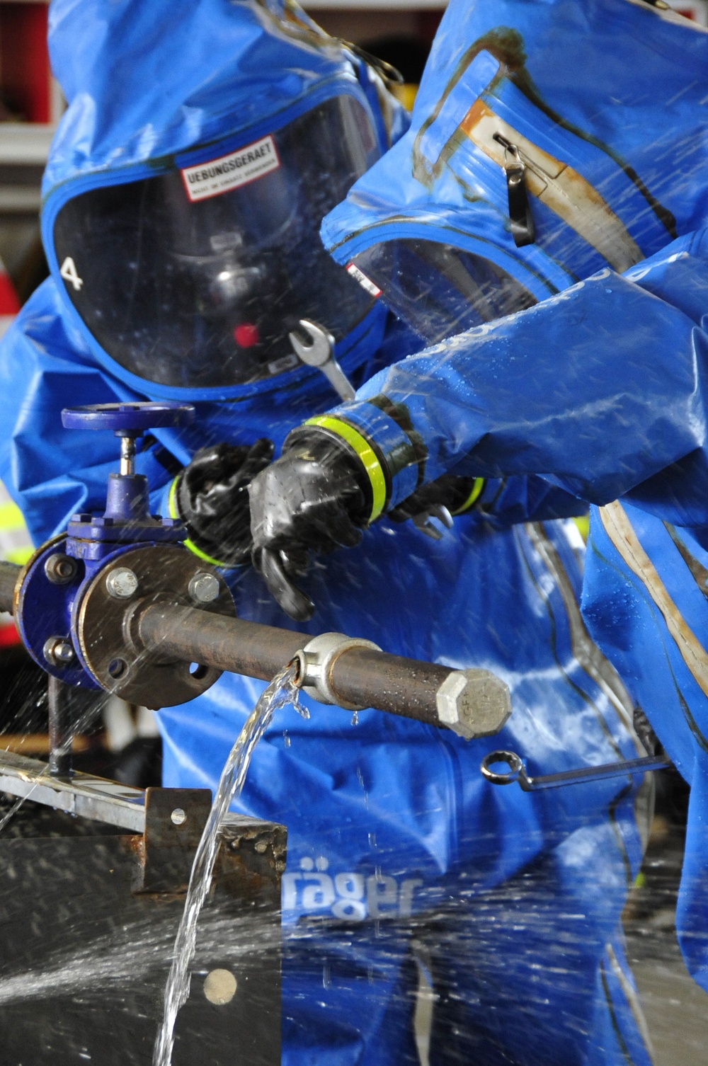 Ansbach Fire Department annual chemical suit training