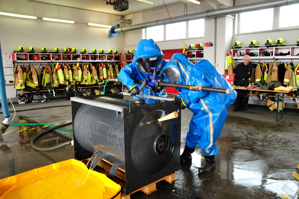 Ansbach Fire Department annual chemical suit training