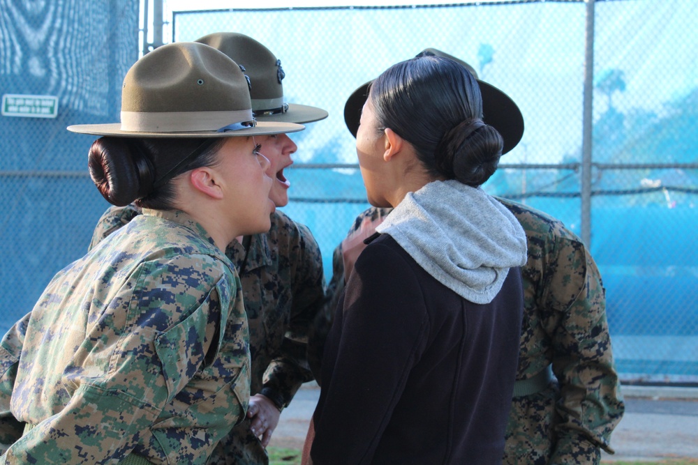 Los Angeles, Orange County poolees encounter Marine Corps drill instructors