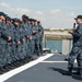 Commander, US Naval Forces Europe-Africa, speaks to Sailors aboard USS Porter