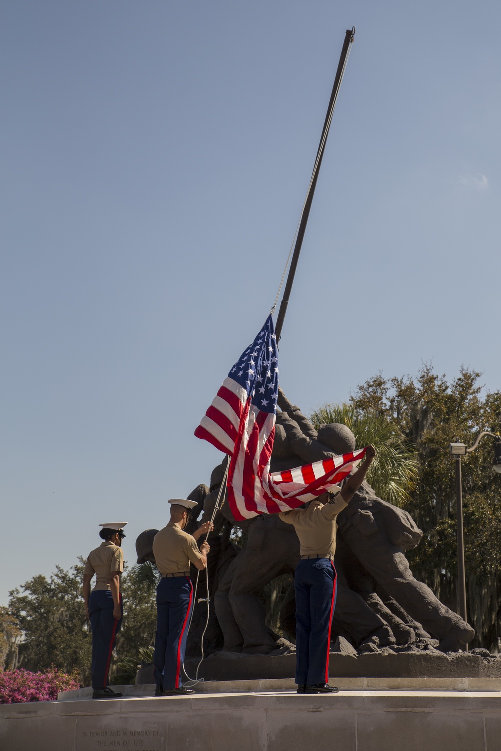 Parris Island unveils renovated Iwo Jima statue