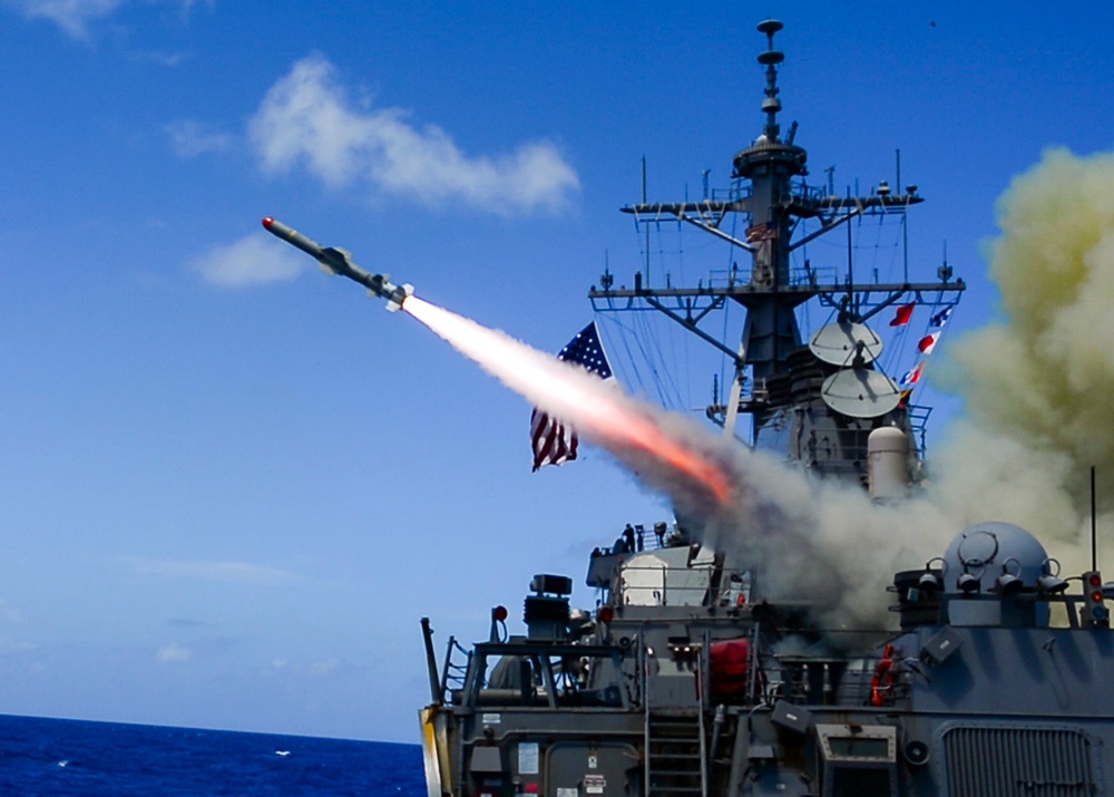 Harpoon missile live fire during Multi-Sail 2016